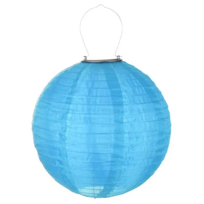 12 дюймов солнечные фонари светодиодный светильник китайские круглые бумажные фонари для рождества, свадьбы, события, вечерние украшения, товары для праздника - Цвет: Синий