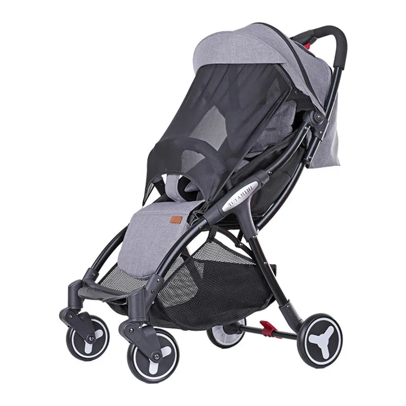 5.8 kg Baby Stroller Portable Umbrella Trolley Folding Baby Carriage 2 in 1 Lightweight Travelling Pram Plane - Цвет: Серый