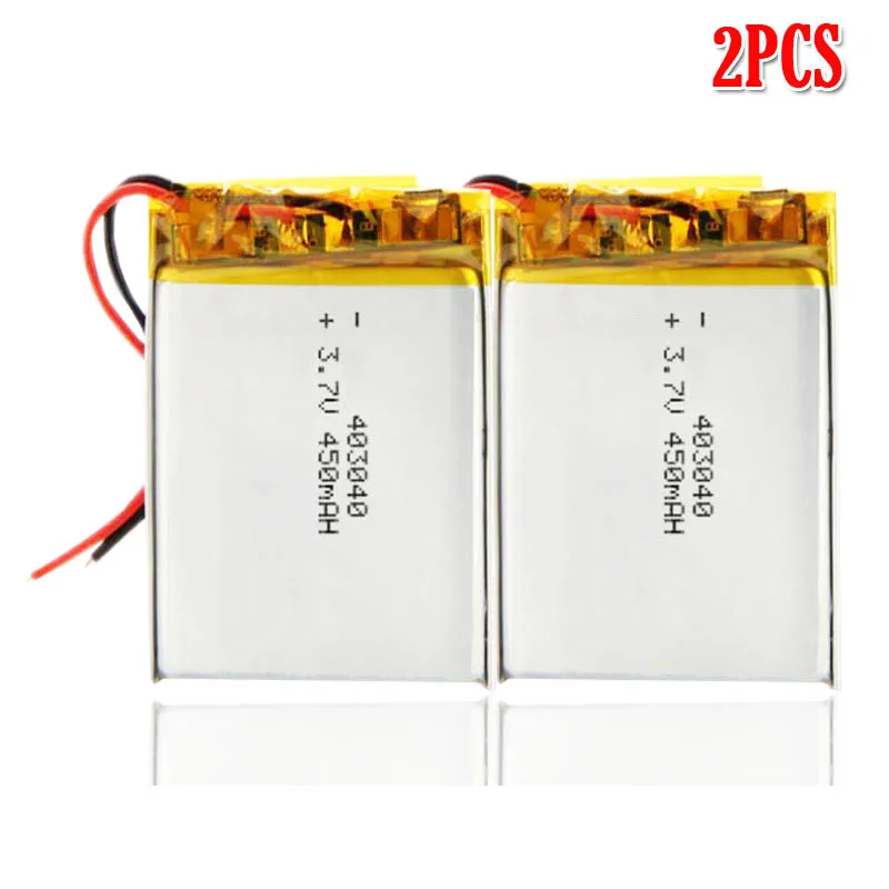 2pcs 3,7 V 450mAh 403040 литий-полимерный Li-Po литий-ионный аккумулятор для MP3 MP4 gps Bluetooth Тахограф Автомобильный видеорегистратор - Цвет: 2pcs