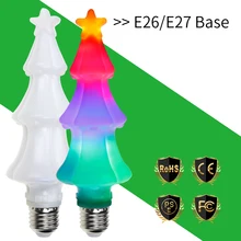 220V Led Flamme Wirkung Lampe E27 Bunte Gefälschte Feuer Licht 110V LED Lampe 3D Weihnachten Baum Glühbirnen e26 Dekoration Fee Lichter(China)