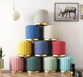 

Nordic minimalist home door change shoe stool luxury living room small round stool bedroom dressing stool chair