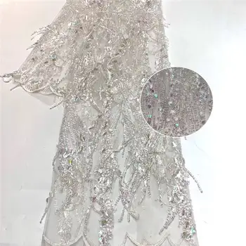 

Embroidered Tulle Sequins Lace Fabric, blue, red Latest African Tulle Lace Fabrics High Quality 2020 Purple gold wine H1529