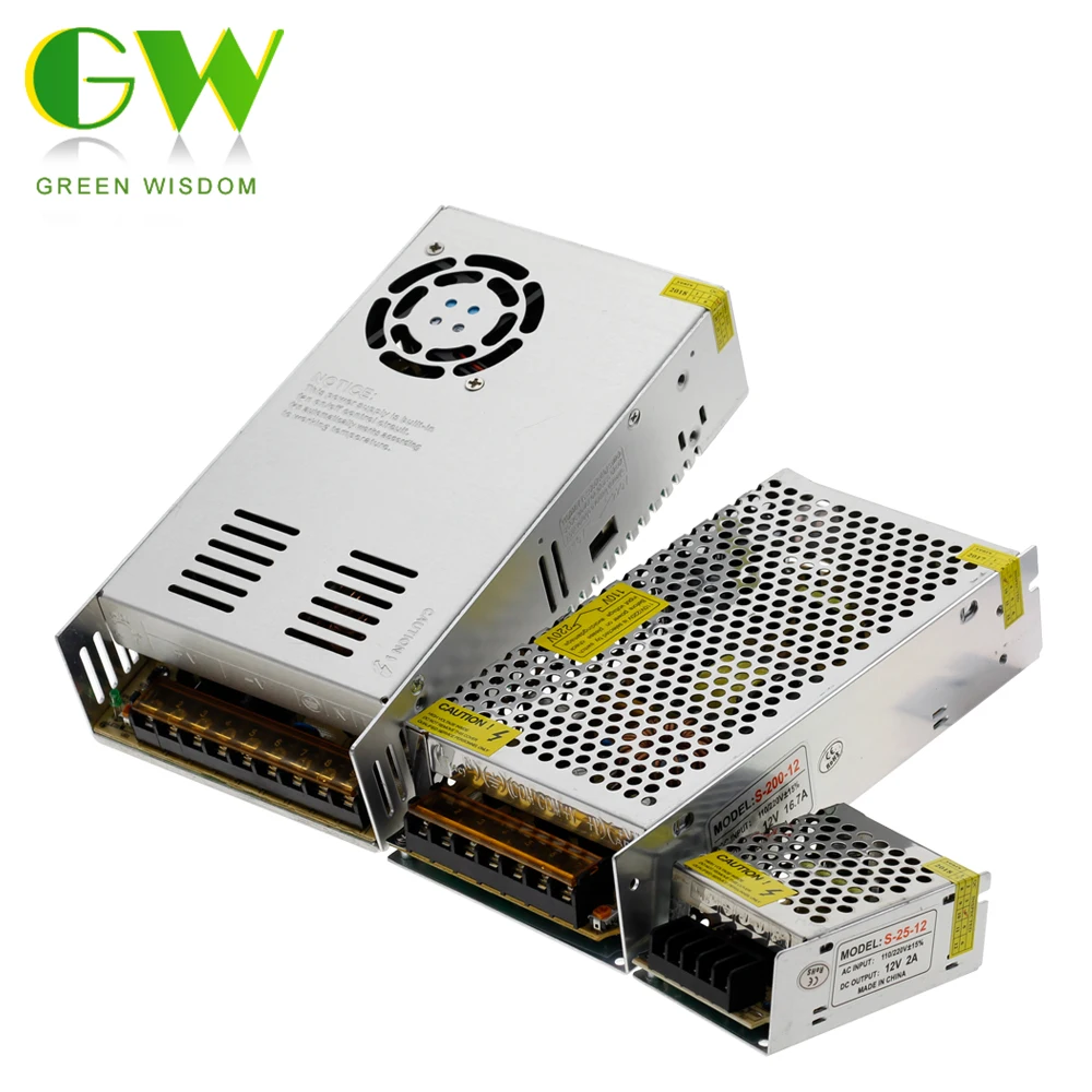 

Switching Power Supply DC12V 1A 2A 5A 8.3A 10A 15A 16.7A 20A 25A 30A 33A 40A 50A Lighting Transformers for LED Strip Light