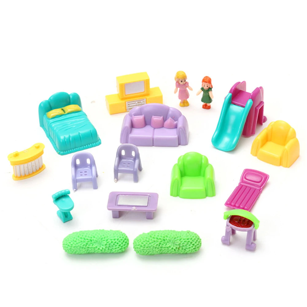Вилла 2-этажный кукольный домик игрушки игровой домик игрушки DIY украшения съемная модель ручной микро-пейзаж домик для собственной сборки подарок