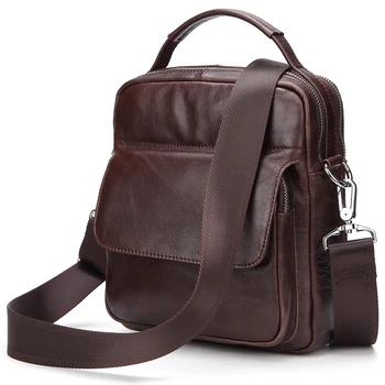 

Men Big Capacity Handbags Vintage Cow Leather Vertical Shoulder Bag Phone Pocket Crossbody Messenger Bag Handbags High Quality