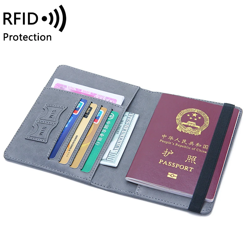 RFID, Ретро стиль, Обложка для паспорта, держатель для ID, банковских карт, из искусственной кожи, бизнес чехол для кредитных карт, для женщин и мужчин, кошелек, аксессуары для путешествий