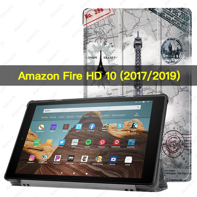 Tower Для Amazon Kindle Fire HD 10 / чехол смарт-Магнитная подставка флип-чехол из искусственной кожи для Amazon Kindle Fire HD 10 чехол Funda - Цвет: Tower