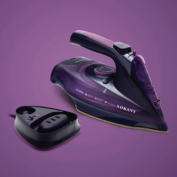 

Steam Iron Adjust Cordless Charging Portable Clothes Ironing Steamer Portable Ceramic Soleplate 2400W/360ml 5 Speed