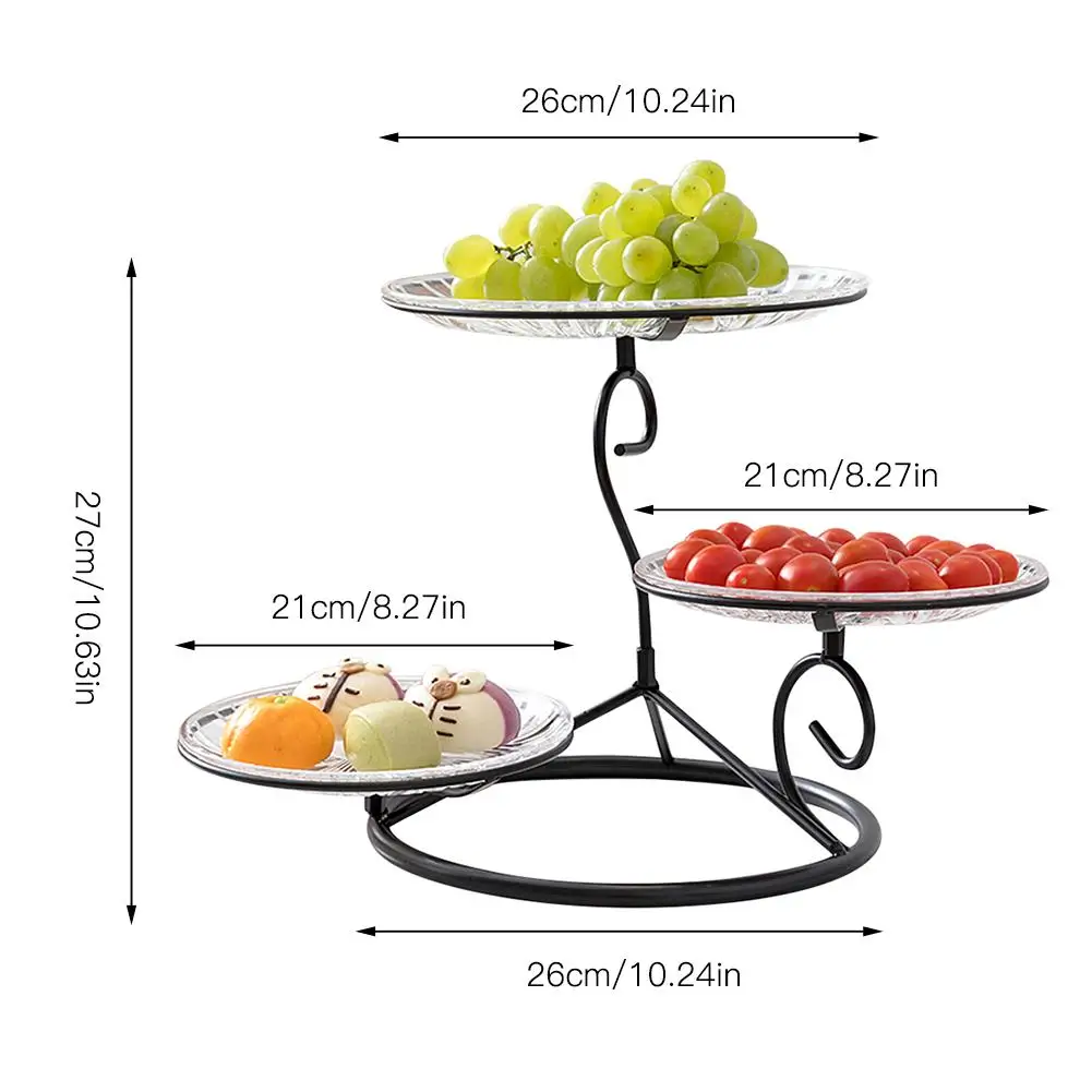 Трехслойная тарелка для фруктов десерт лоток для хранения тарелки карамельной расцветки подставка для торта витрина для общепита стойка домашний декор для стола Свадебная вечеринка праздник