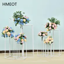 Schmiedeeisen Geometrie Straße Führen Blume Ständer Hochzeit Bouquet Regal Requisiten Tisch Mittelstücke Künstliche Blume Ball Dekoration