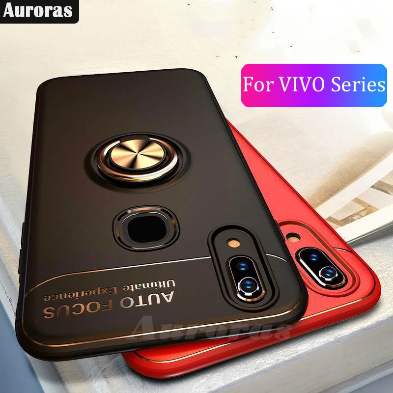 Auroras для VIVO Y11 чехол в деловом стиле с кольцом на палец магнитный держатель для телефона задняя крышка для VIVO Y12 Y15 Y17 Funda чехол s