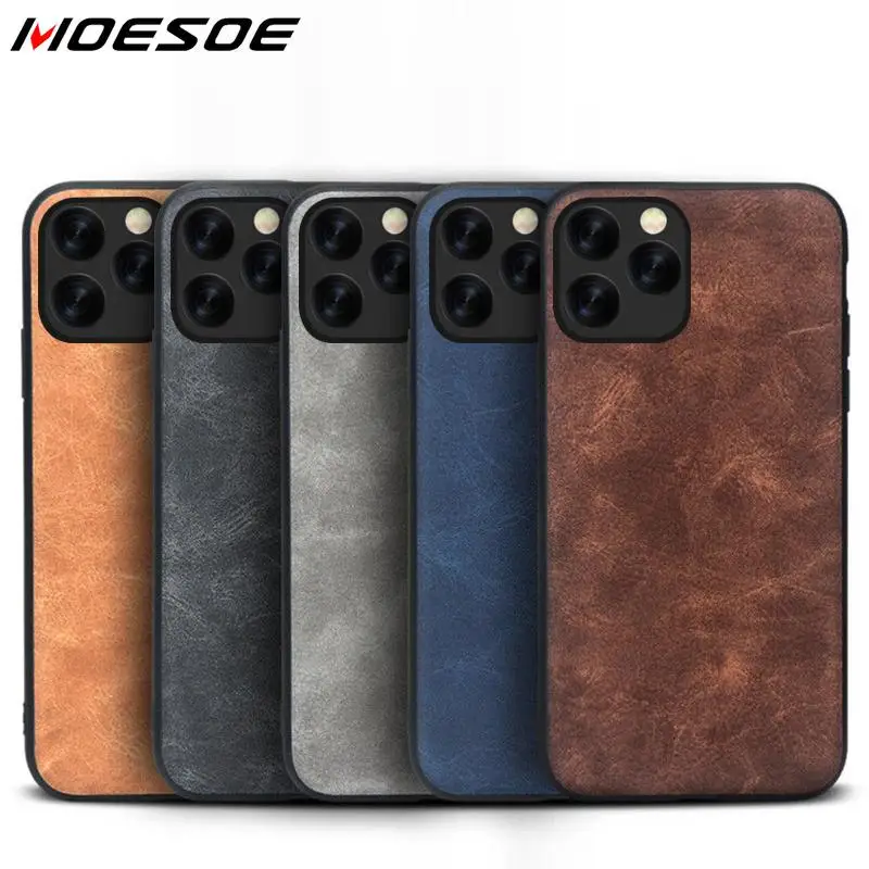 MOESOE гибридный кожаный чехол для iPhone 11 Pro Max XR XS X тонкий ТПУ жесткий 6 6s 7 8 Plus Fundas |
