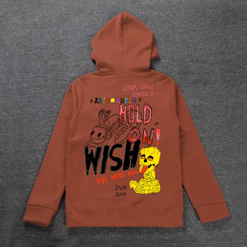 19SS Cactus Travis Scott Astroworld Sicko Tee Hoodie Heren en Dames Hoge kwaliteit Paint Hip Hop Hoodie Nieuw