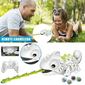 

Cute Chameleon RC Toy Electronic Kids Pet Fun with Remote Control LED Color Light Hot Sales