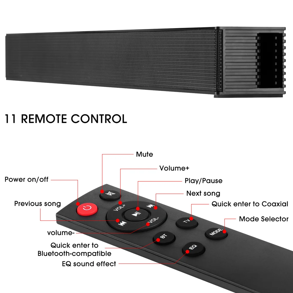 40W TV Soundbar HiFi Speaker Home Theater Sound bar Bluetooth-compatible Speaker Support Optical HDMI-compatible For SAMSUNG TV_voghion.com