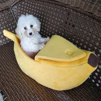 

Banana Shape Dog House Cat Sleeping Bed Pet Cat House Dog Bed Cute Pet Kennel Nest Warm Dog Sofas