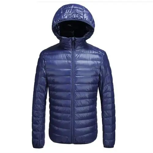 OLOEY New Fashion Ultra Light Jacket Men Spring Autumn Hooded Waterproof Jackets Male Casual Winter Warm Coat - Цвет: H47-U26
