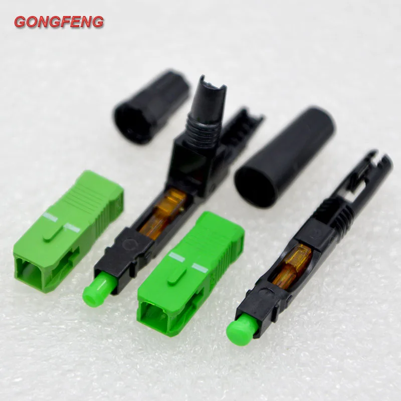 

200pcs New Hot SC/APC Optic Fiber Quick Connector FTTH Embedded 55mm Single Mode Fiber Optic Fast Connector Special Wholesale