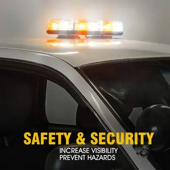 

30W White/Amber 30 LED Emergency Warning Flash Roof Top LED Strobe Light Bar U90C