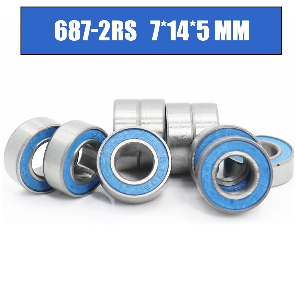 687RS Bearing 10PCS 7x14x5 mm ABEC-3 Hobby Electric RC Car Truck 687 RS 2RS Ball Bearings 687-2RS Blue Sealed