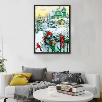 

DIY Diamond Painting Christmas Tree Snowman Picture Handcraft Kit Embroidery Full Round Drill Christmas Gift