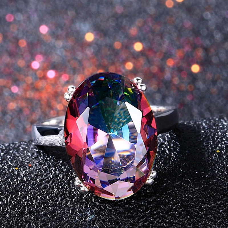 925 Silver Ring Natural Amethyst Oval 13MMX18MM Jewelry For Women Fashion Anniversary Gift silver rings,silver ring