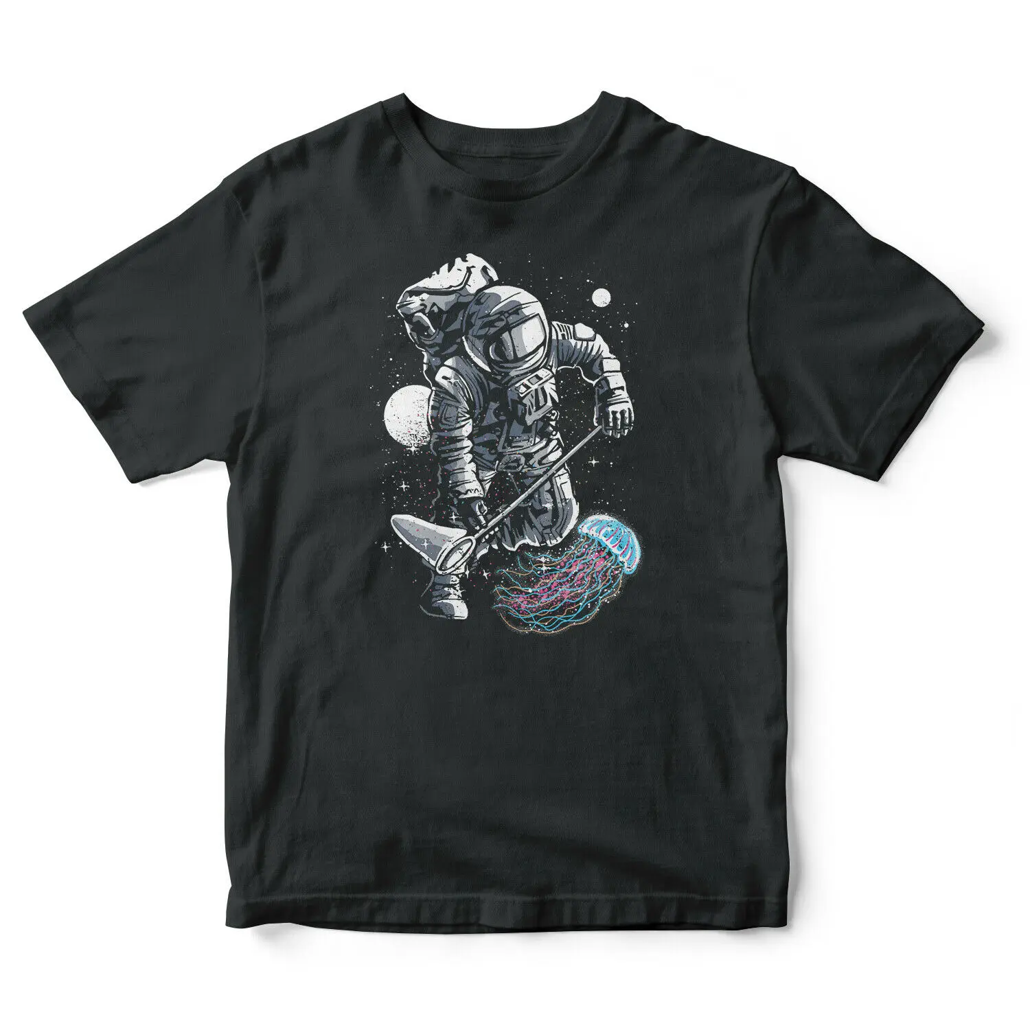 

Funny Space Astronaut Jellyfish T-Shirt Galaxy Stars Life T-Shirt Summer Cotton Short Sleeve O-Neck Men's T Shirt New S-3XL