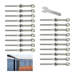 Stemball sways – Kit de garde corps à câbles filetés en acier inoxydable de qualité Marine, goujon et raccord de Swages, câble de 1/8 pouces, 20 pièces 