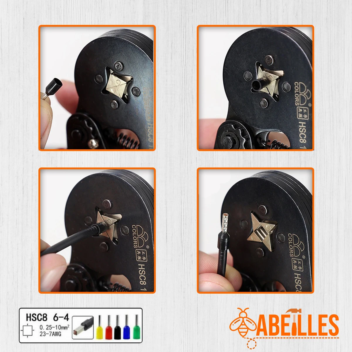 HSC8 6-4A  Wire-End Ferrule Crimping Plier wire size: 0.25-10mm2 3