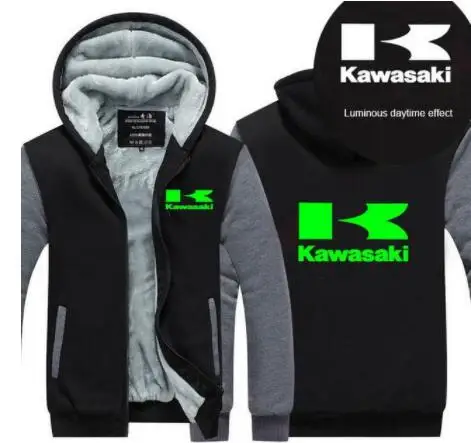 5 цветов,, зимняя Толстовка для мотогонок, свитер для Kawasaki, куртка для внедорожника, мужское повседневное пальто, пуловер, шерстяная куртка с подкладкой X - Цвет: 15