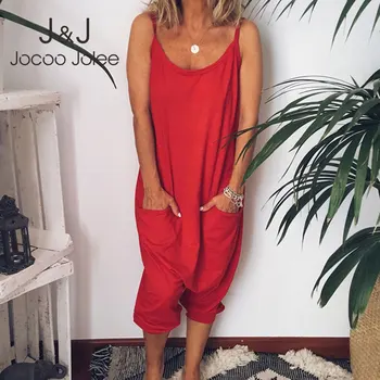 

Sexy Sleeveless Pocket Women Summer Korean Harajuku Loose Jumpsuits Casual Solid Strap Playsuits 2020 Rompers Overalls
