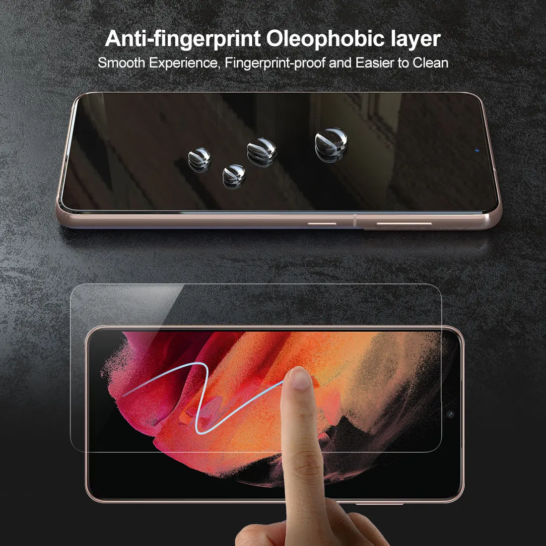 Screen Protector with Fingerprint Unlock for Samsung Galaxy S21 S21+ S21Ultra 5GUV Glass Film Full Cover 3DCurved Tempered Glass