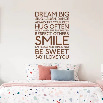 

Dream Big Sing Laugh Dance inyl Stickers Home Office Motivation Inspiration Quote Decor