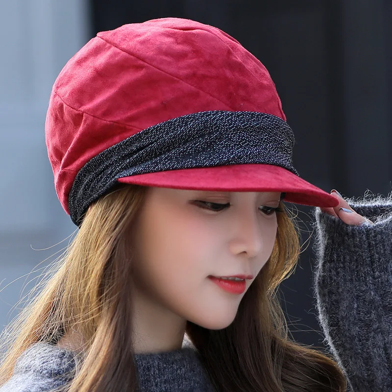 Очень теплая Высококачественная модная шерстяная женская шапка-берет для женщин, женская кепка, Повседневная Кепка, шляпы Boina - Цвет: claret-red