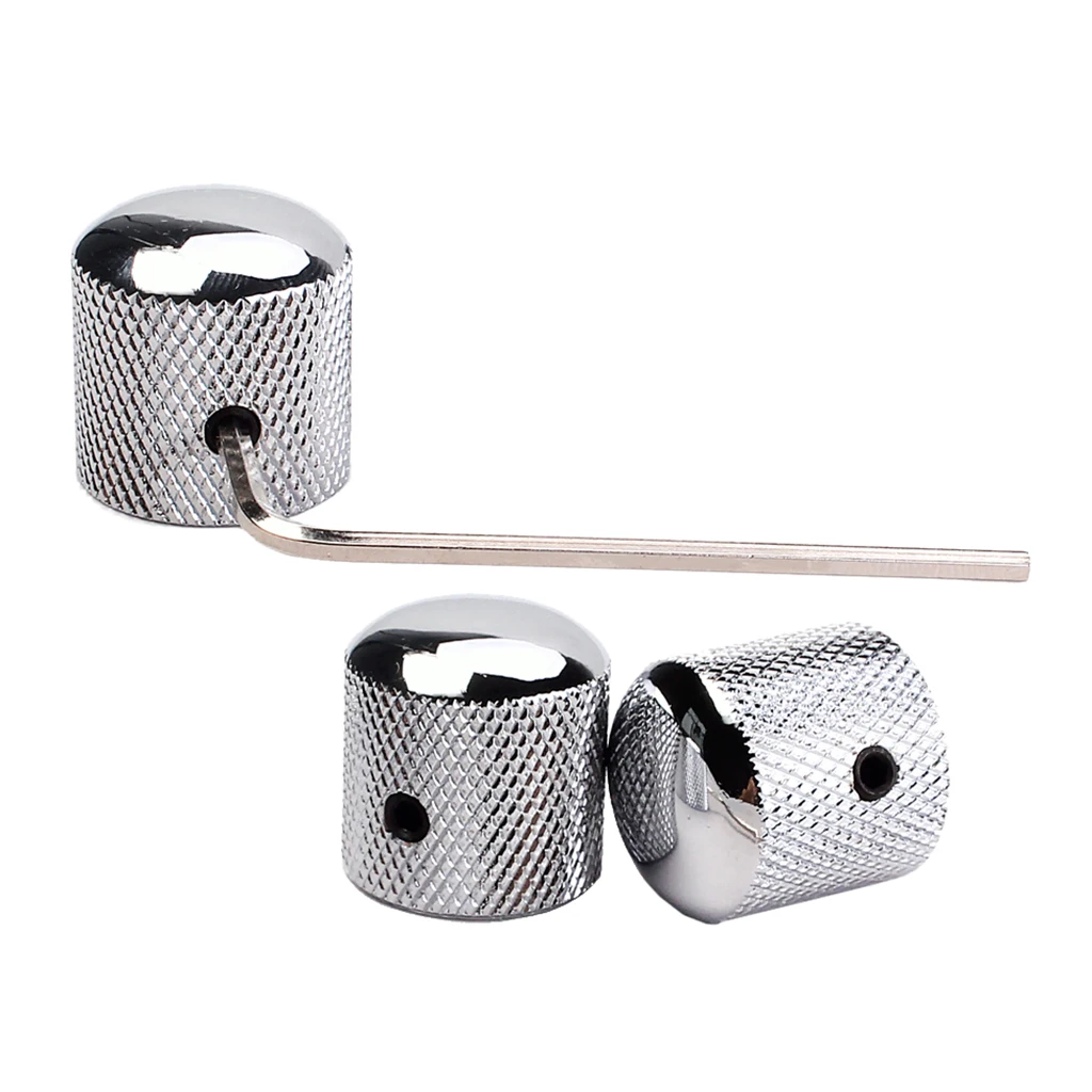 3pcs Dome Knob Volume Tone Control Knobs with Inner Hexagon Wrench for Electric Guitar Bass Screw