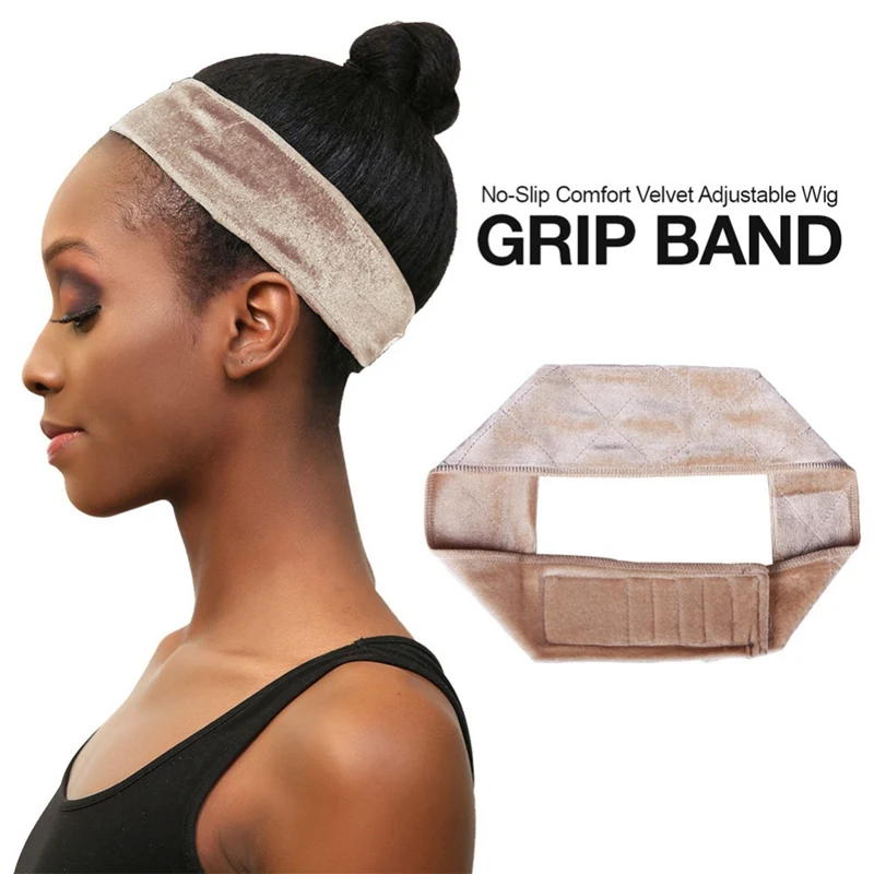 

4color Comfort Hair Band Velvet Wig Grip Band Adjustable Non Slip Headband Comfortable Wear Without Clips Hair Band Accessories