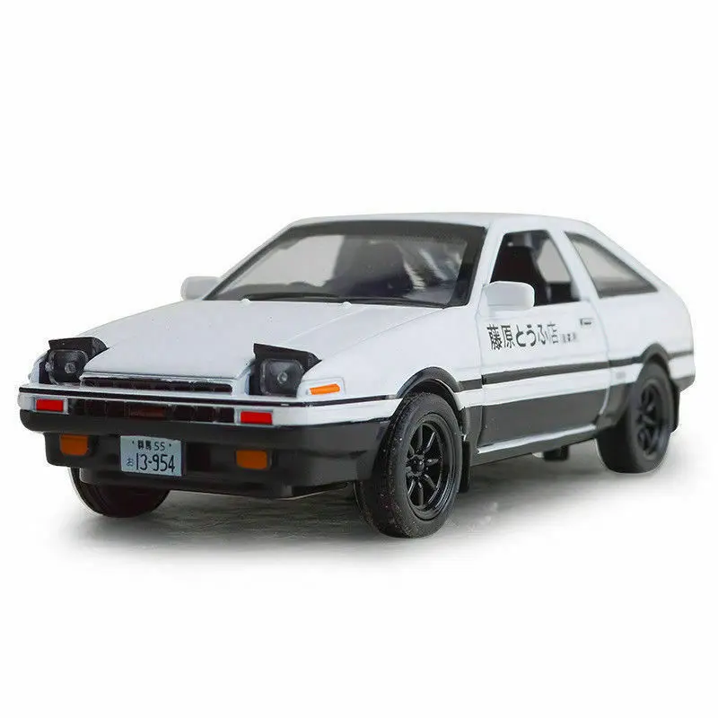 Miniauto 1/28 начальный D Toyota TRUENO AE86 литой автомобиль модель Мини Сплав автомобиль игрушки w/звук и свет