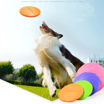

1pc Silicone Flying Saucer Dog Cat Pet Toy Dog Flying Discs Resistant Chew Puppy Training Interactive Pet Supplies Color Random