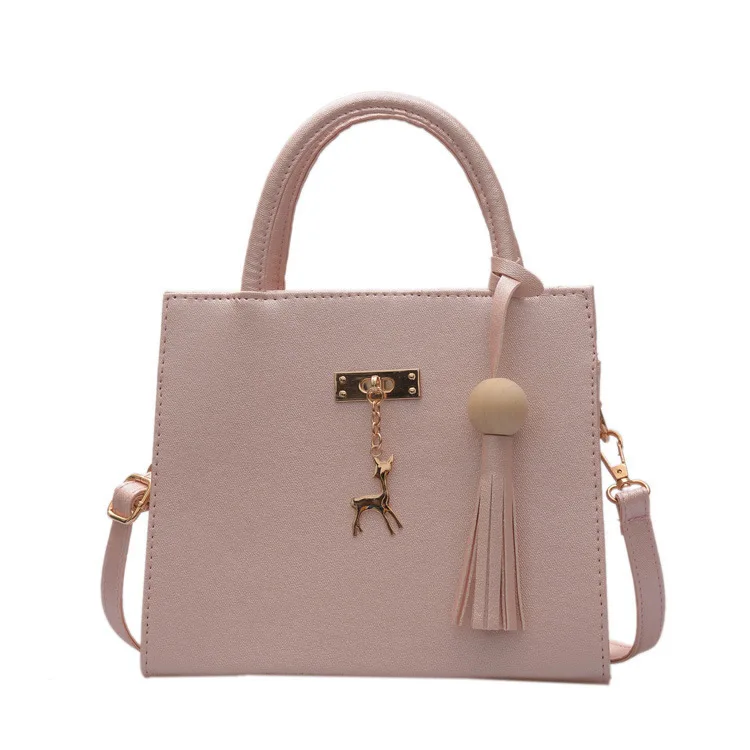 

2019 New Style Fashion Handbag Shoulder Bag Korean-style Tassels WOMEN'S Bag Cross Square Zipper Shoulder Bag