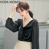 2021 spring velvet patchwork women's shirt blouse for women blusas womens tops and blouses chiffon shirts ladie's top plus size 3