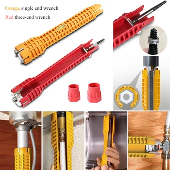 

8 In 1 Multifunctional Faucet Installer Wrench Tool Kitchen Bathroom Sink Water Pipe Spanner Tool Handle Wrench Dropshipping