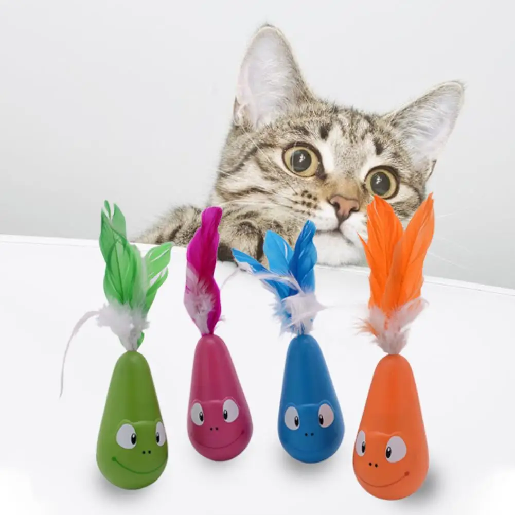 Кошка забавная игрушка-неваляшка Электрический массажер Pet умные игрушки автоматическая игрушка с перьями игрушка для кошек Кошка Интерактивная игрушка