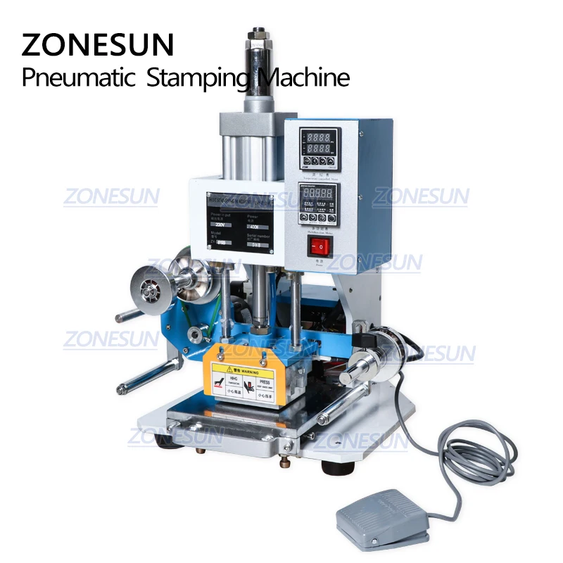 ZONESUN ZY-819B пневматическая штамповочная машина, принтер логотипа кожи, машина для нанесения надписей, машина для штамповки именных карт(220 В/50 Гц