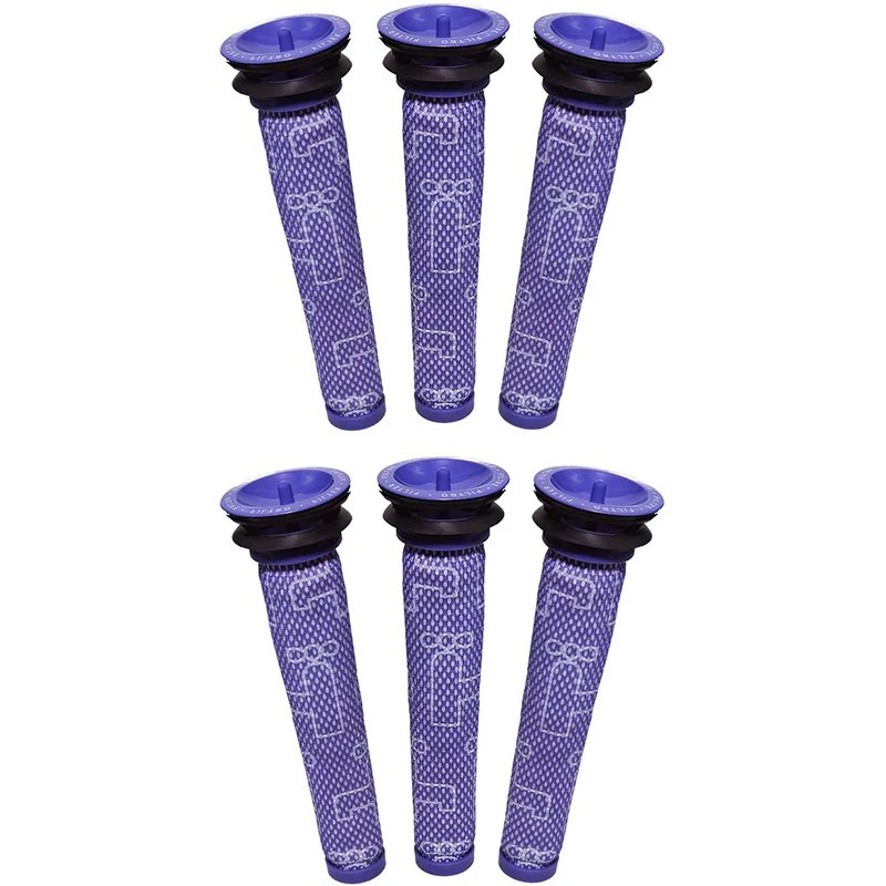 

6 Premium Vacuum Pre Filters Compatible for Dyson V6, V7, V8, DC58, DC59, DC61, DC62, Animal, Washable Pre Filter Part
