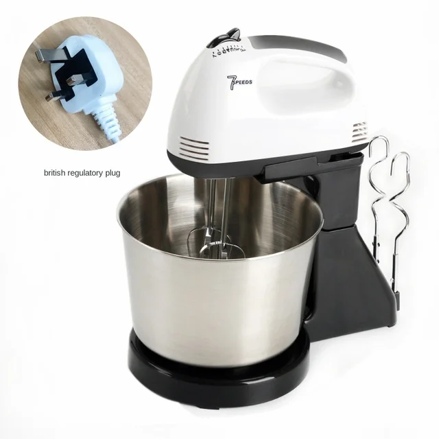 110 V to 220 V Electric Household Desktop Egg Cream and Batter Handheld Hand Mixer Milk Frother Stand Mixer Food Mixer British plug 230V