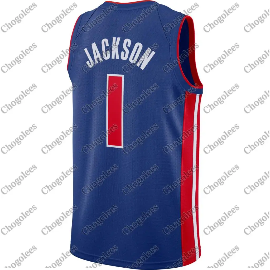 Мужские баскетбольные майки Reggie Джексон Детройт Swingman Джерси Blue Icon Edition | Спорт и