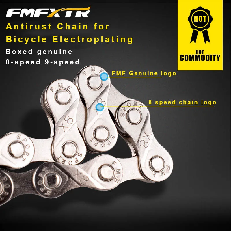 Bicycle Chain Bicycle Chains Bike Chain 8 9 10 11 Speed MTB Mountain Bike Road Bicycle Chain 116L 6/7/8S 9s Silver For Shimano Sram Accessories