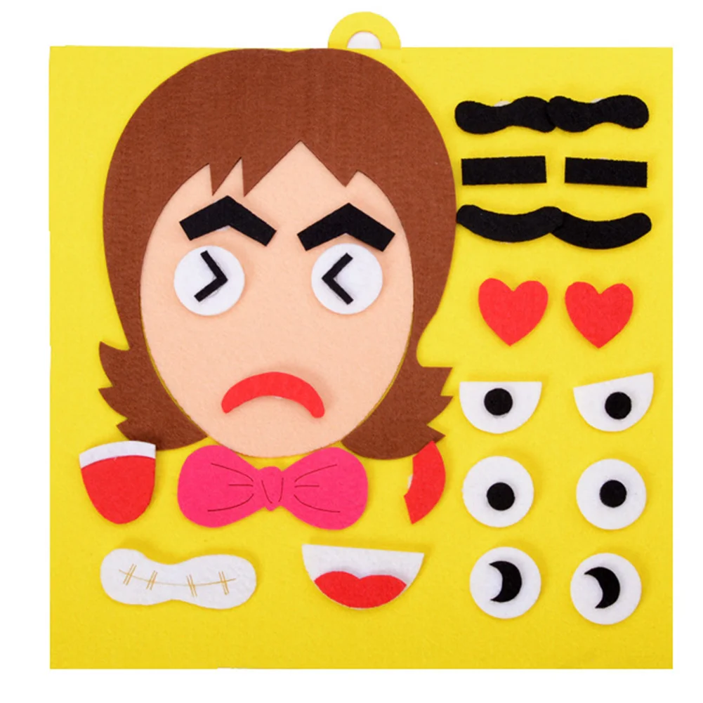 

Kids Children Educational Toy Early Childhood Gifts DIY Toys Emotion Change Cloth Fabric Funny Changable Facial Expression