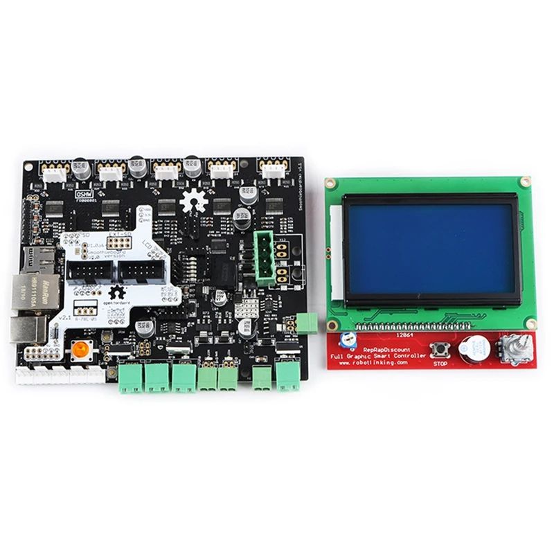 HOT-3D принтер smootieboard 5X V1.1+ 12864 ЖК-дисплей комплект с адаптером пластины
