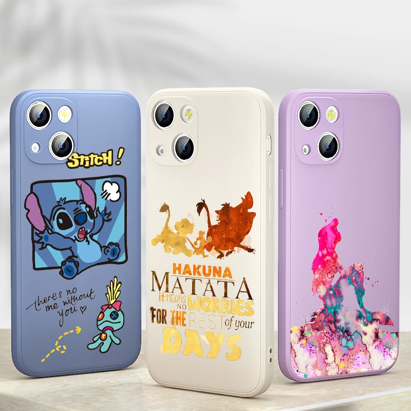 Disney Style Stitch Liquid Silicone Soft Cover Phone Case For Apple Iphone 13 12 Mini 11 8 7 6 Xs Xr Se Pro Max Plus Phone Case Covers Aliexpress